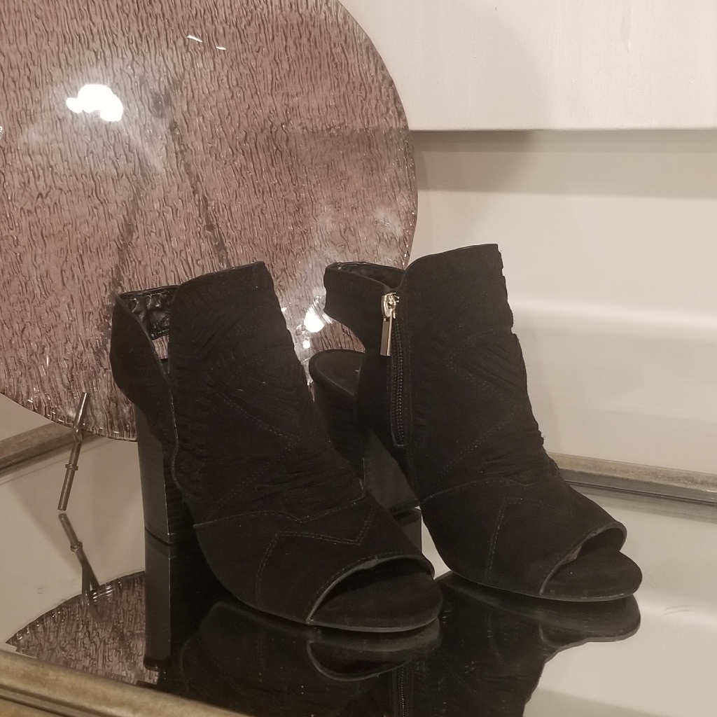 Bamboo Black Whipstitch Booties